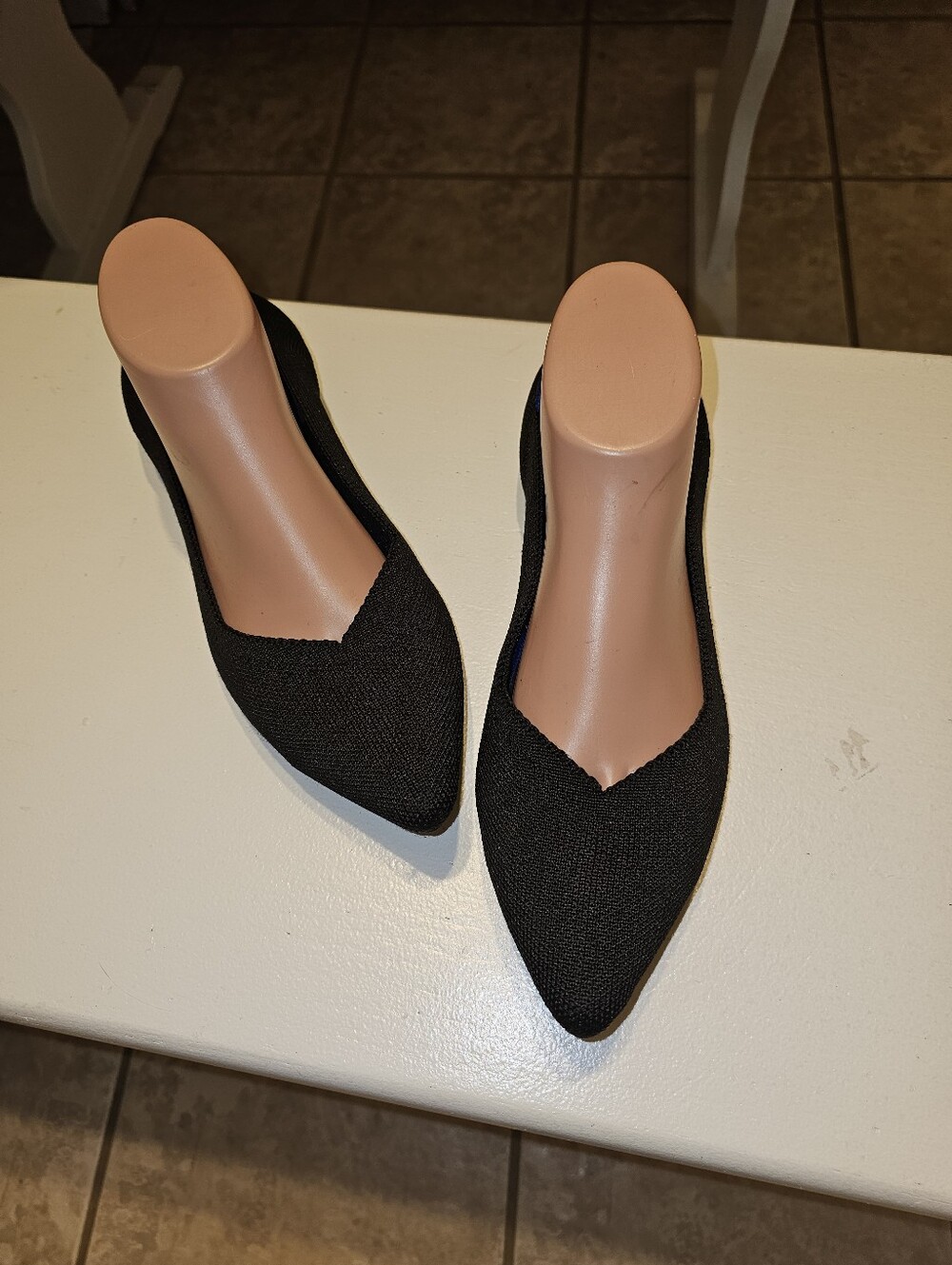ROTHY'S 'The Point' Black Flats Slipons Size 10 Very Good Pre-owned!